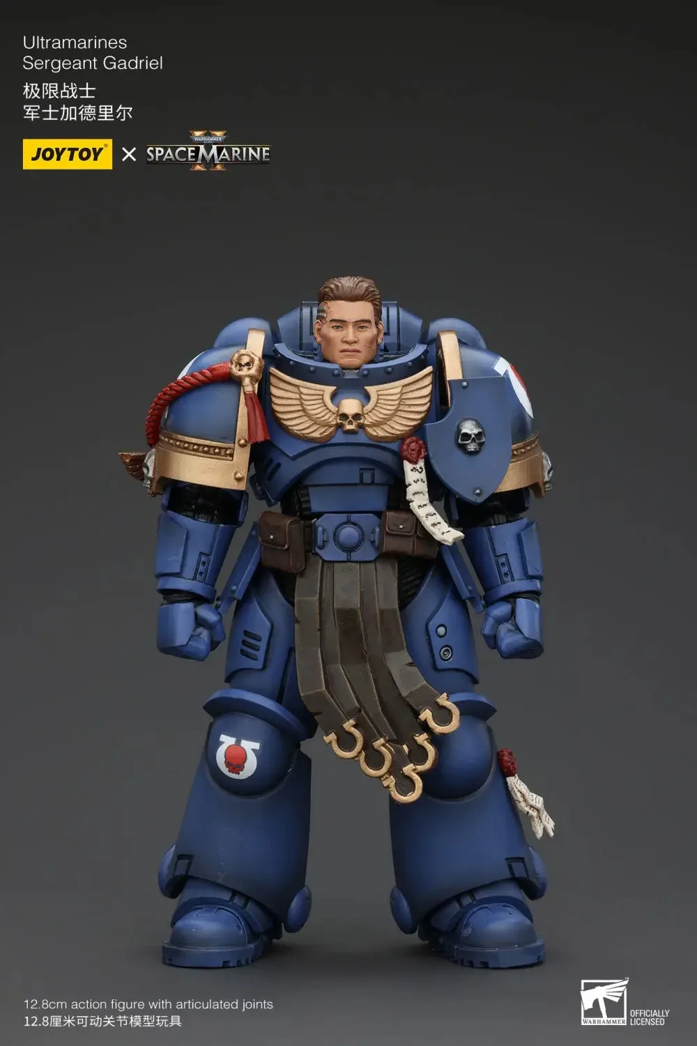 Фото JOYTOY Warhammer 40K 1/18 Фигурки Uitramarines Sergeant Gadriel Модель игрушки для мальчиков Подарки 3,75 дюйма №3
