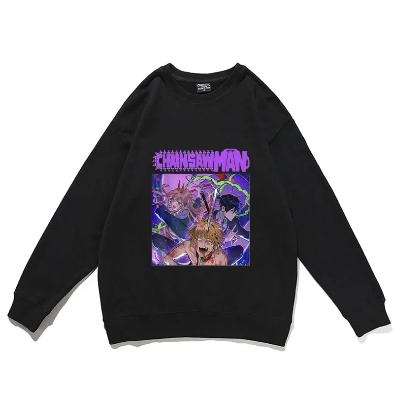 

Пуловер унисекс с принтом бензопилы, повседневный Модный свитшот с графическим принтом в японском стиле для мужчин и женщин