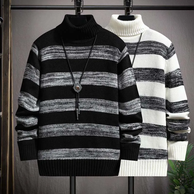 Autumn And Winter Sweater Men's Korean Version Trendy Handsome Underwear With New Plush Versatile Men's Undershirt Turtleneck