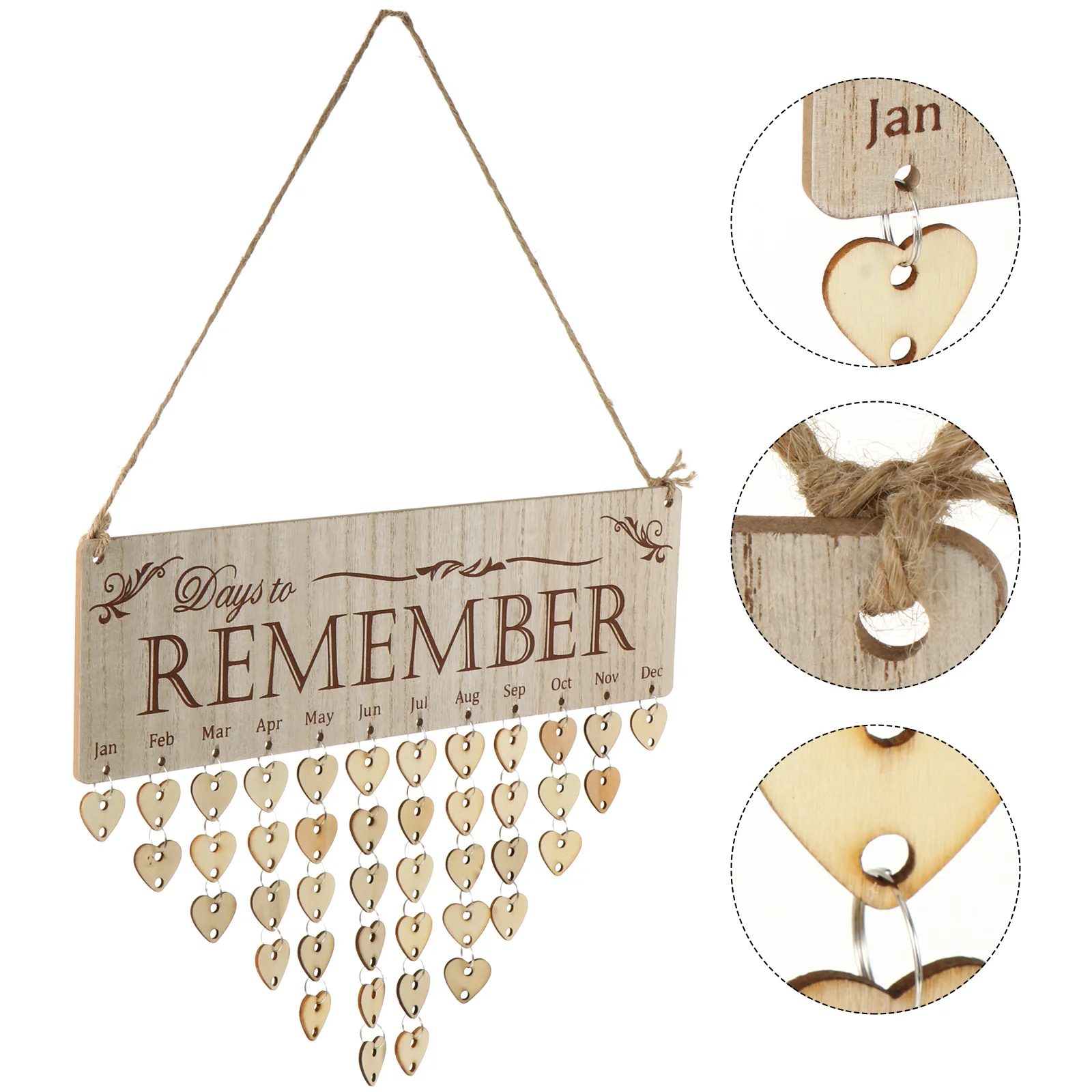 

Decorative Wooden Advent Calendar Hanging Tags DIY Wooden Genealogy Ornament Birthday Wall Birthday Reminder Plaque Family