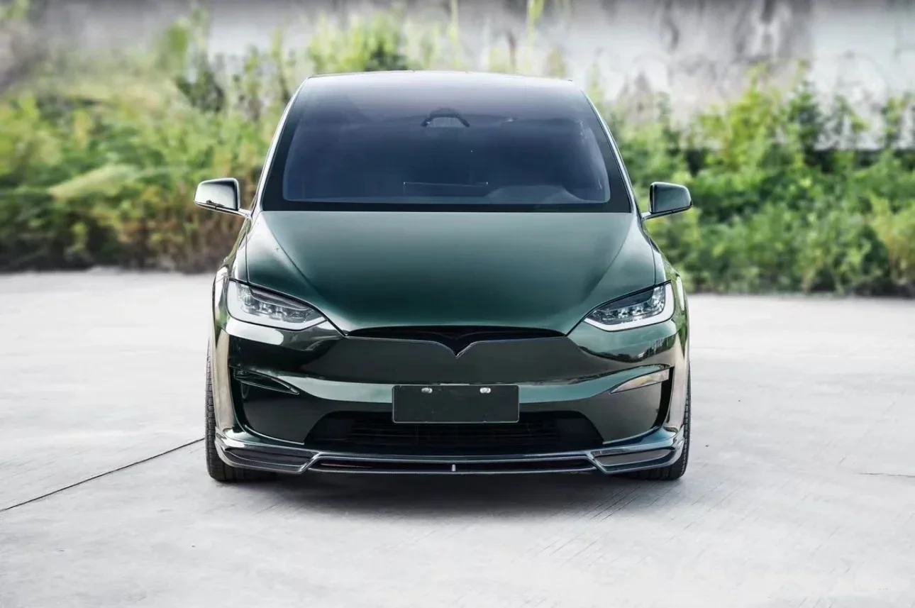 Комплект кузова для Tesla Model X 2023 передние губы из углеродного волокна боковые юбки