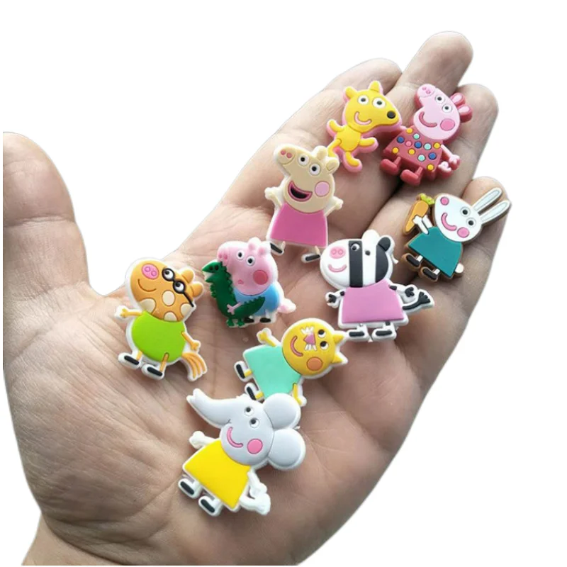 Peppa Pig Toy Badge Cute George Pig Student Children Kindergarten With School Bag Cartoon Suzy Sheep Corsage Pin BroochWholesale