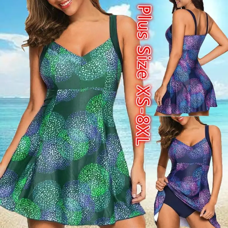

Womens Floral Printed Tankini Swimsuit Swimwear 2 Pieces Bathing Suit Beachwear Swimming Suit Plus Size XS-8XL