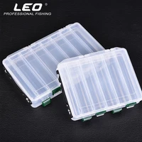 transparent double sided plastic waterproof bait box fishing tackle container lure case fly gear storage