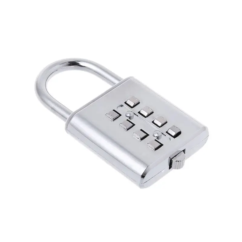 

WSND 4 Digit Silver Push Button Combination Number Luggage Lock Padlock Travel Code