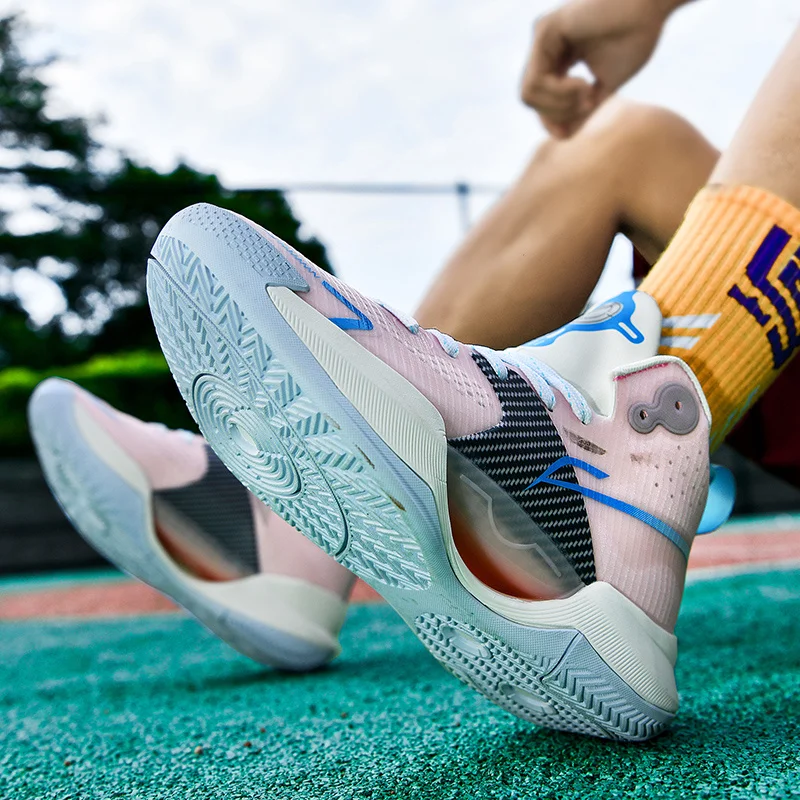 Spring Brand Purple Basketball Sneakers Men Professional Non-slip Men's Sneakers Basketball Breathable Soft Training Shoes Women