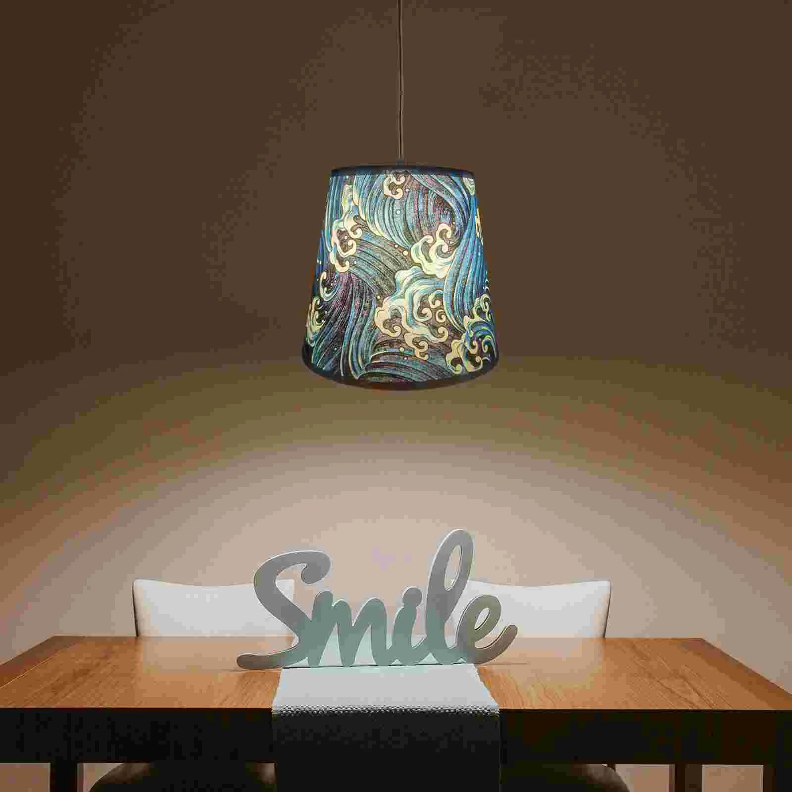 

Wave Fabric Lampshade Desk Bedside Japanese Accessories Floor Lampshades Wall Metal Replacement Table