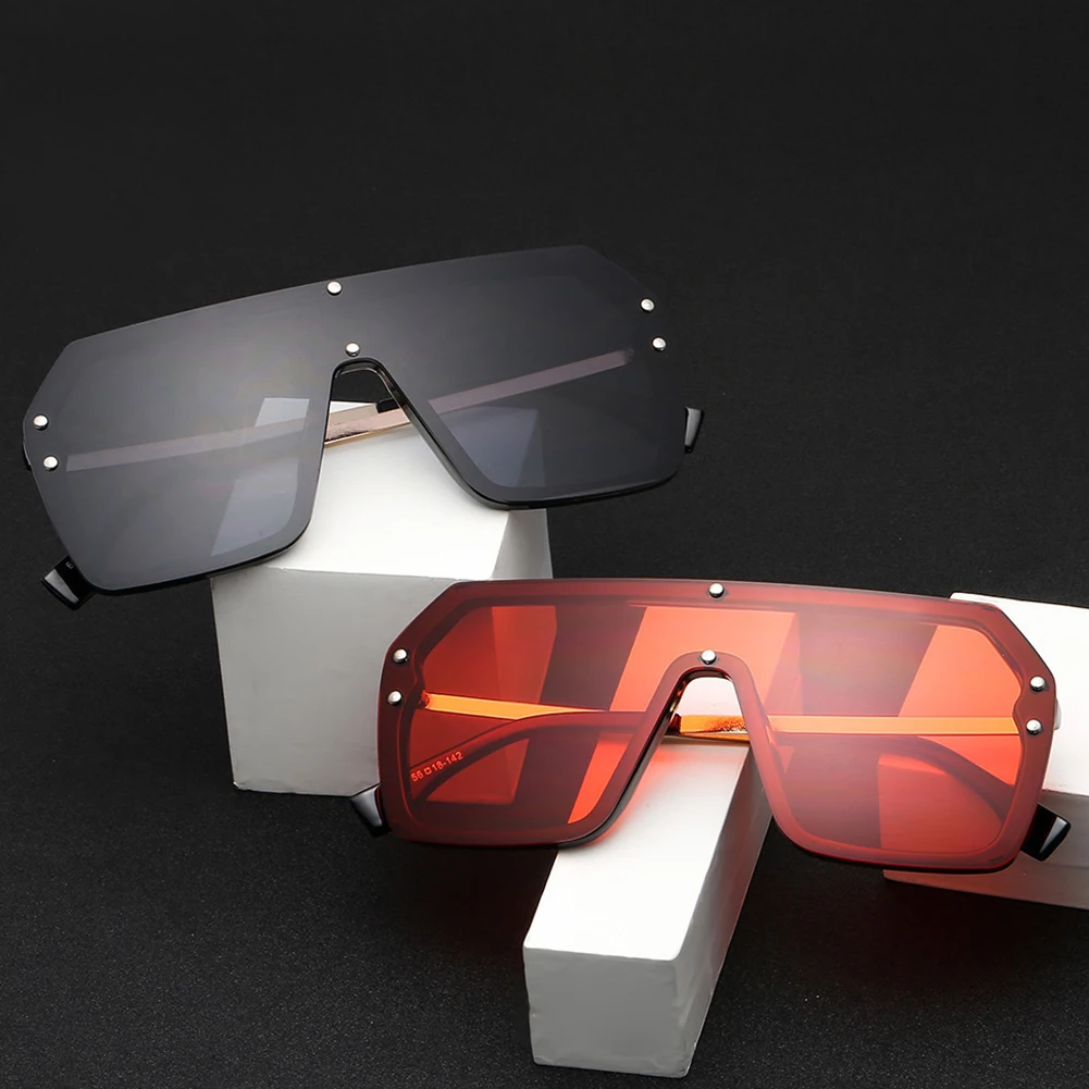 

Unisex Outdoor Oversized Pilot Sunglasses Luxury Large Frame Square UV400 Male Female Sun Glasses Fashion One-piece Eyewear Hot