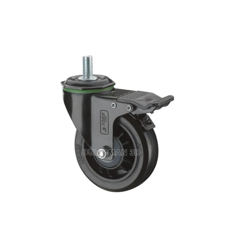 

2.5/3/4/5 Inch Furniture Locking Caster Soft Rubber Universal Wheel Swivel Caster Roller Wheel with Brake For Trolley Accessory