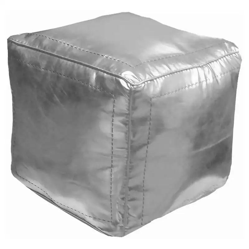 

Faux Leather Square Moroccan Pouf Ottoman