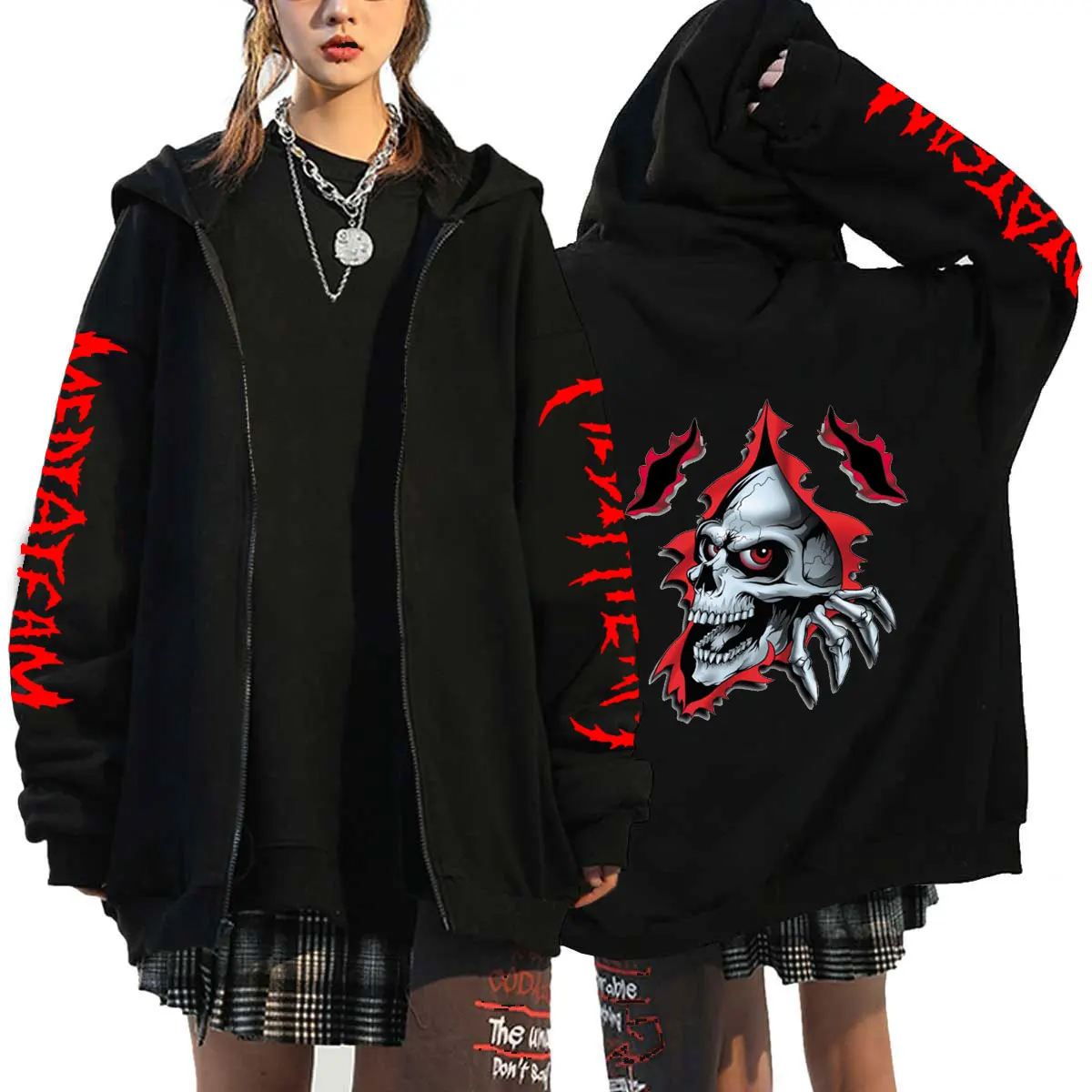 

30 designs Slayer Cotton soft Rock hoodies shell jacket punk heavy metal zipper sweatshirt fleece sudadera Skull Outerwear