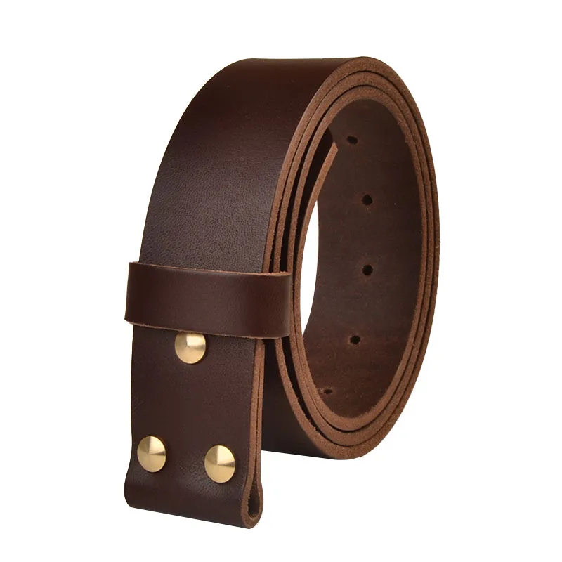 3.4cm Wide Headless Belt Strip Top Layer Cowhide Pin Buckle Leather Belt