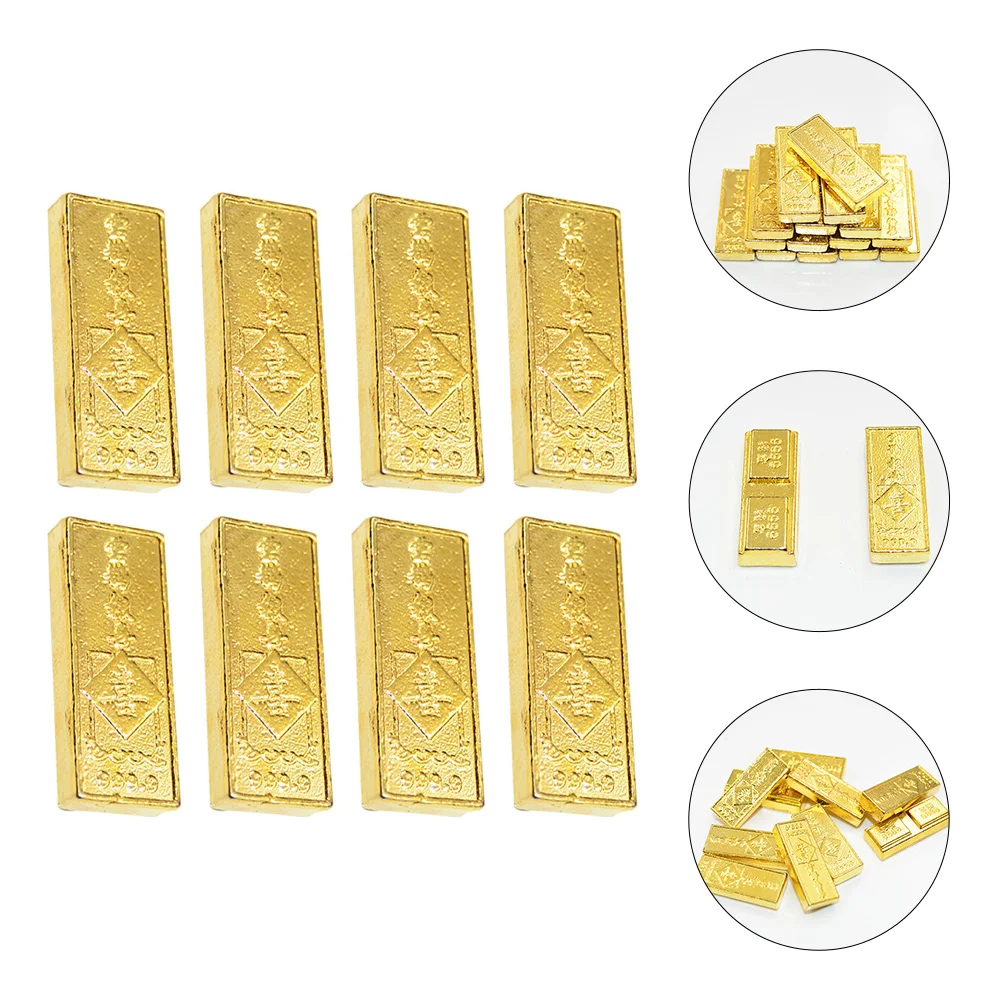 

Gold Bar Fake Golden Bullion Brick Bars Simulation Shui Feng Ingot Mini Simulated Silver Toys Artificial Pirate Ornaments Toy