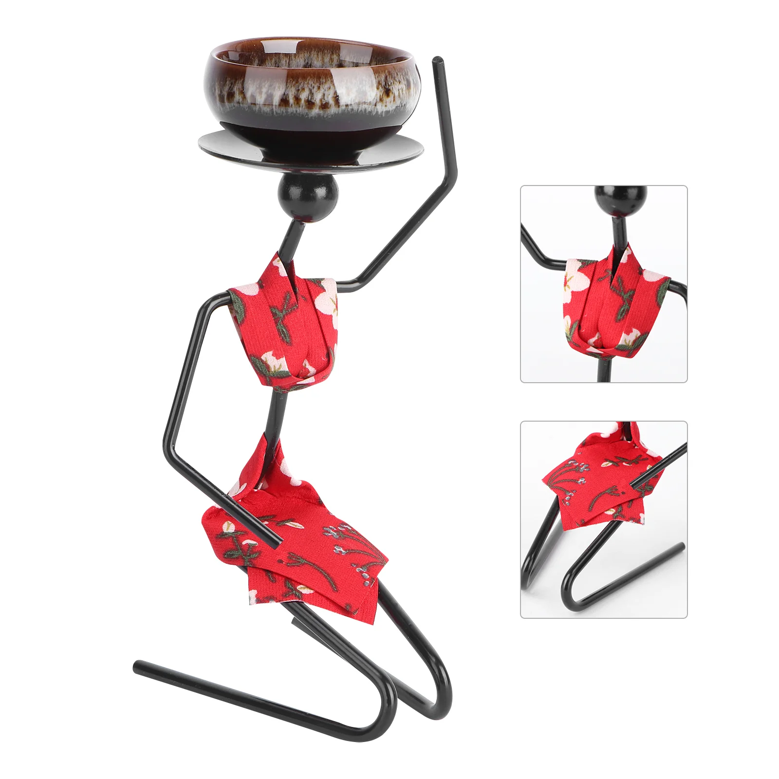 

1 Set Creative Flower Rack Succulent Pot Wrought Iron People Flower Rack Creative Mini Succulent Flower Pot for Store Home Study