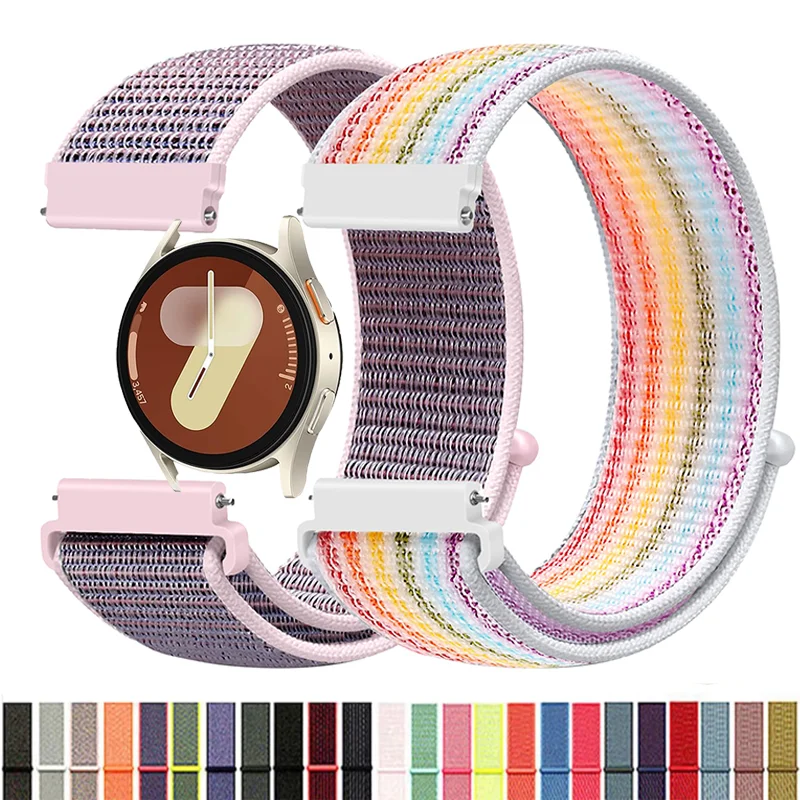 Фото Нейлоновая петля для Samsung Galaxy Watch 7/FE 6/5/5pro/4/Classic Bands 20 мм/22 мм, спортивный браслет huawei watch gt 5-4 2-2e-3 pro, ремешок №1