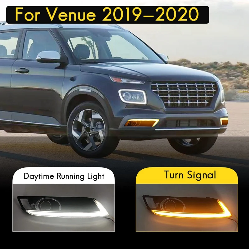 

Передние светодиодсветодиодный дневные ходовые огни для Hyundai Venue 2019-2020, противотумансветильник фары с указателем поворота