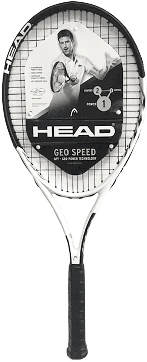 

Adult Tennis Racquet, Pre-Strung, Black/White, 10.4 oz. Weight, 105 Sq. in. Racquet Size