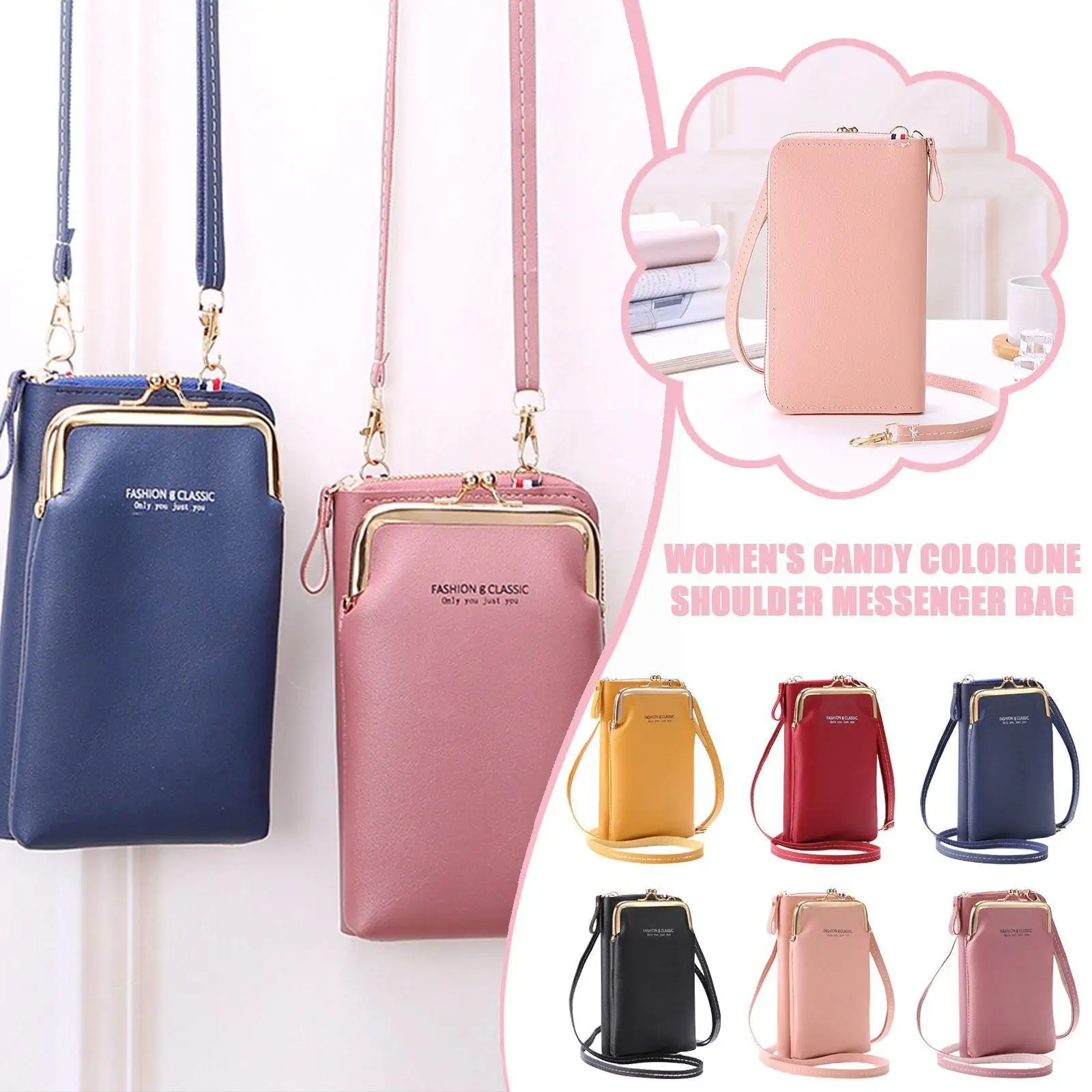 

Fashion Small Crossbody Bags Wallets For Women Mini Matte Leather Shoulder Messenger Bag Clutch Phone Purse Handbag J2b5