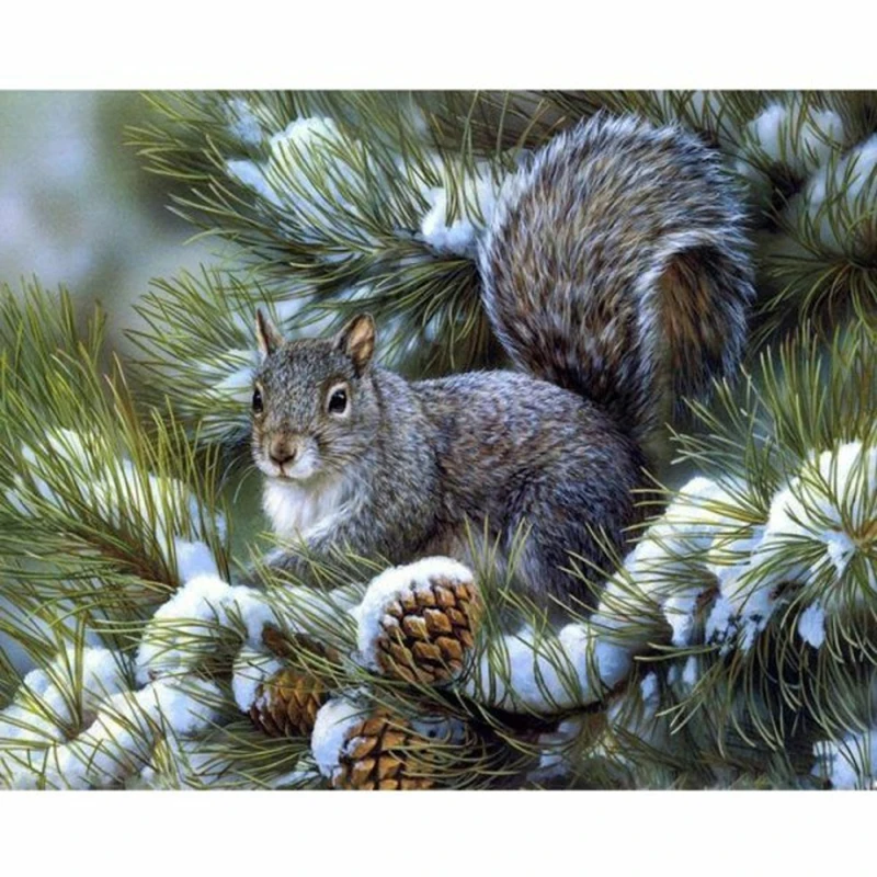

5D Diamond Painting Animals Squirrel Diamond Embroidery Full Square Round Diamond Mosaic Cross Stitch Landscape Home Decor