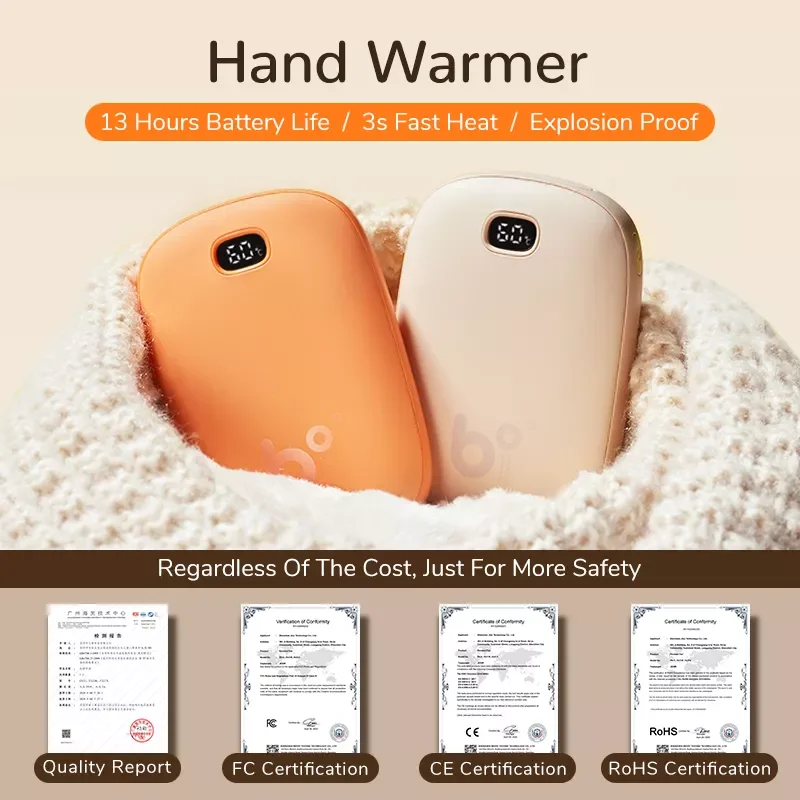 

JISULIFE Hand Warmers USB Rechargeable 5400mAh 2 in 1 Electric Portable Power Bank Mini Hand Warmer For Outdoor Hand Warmth