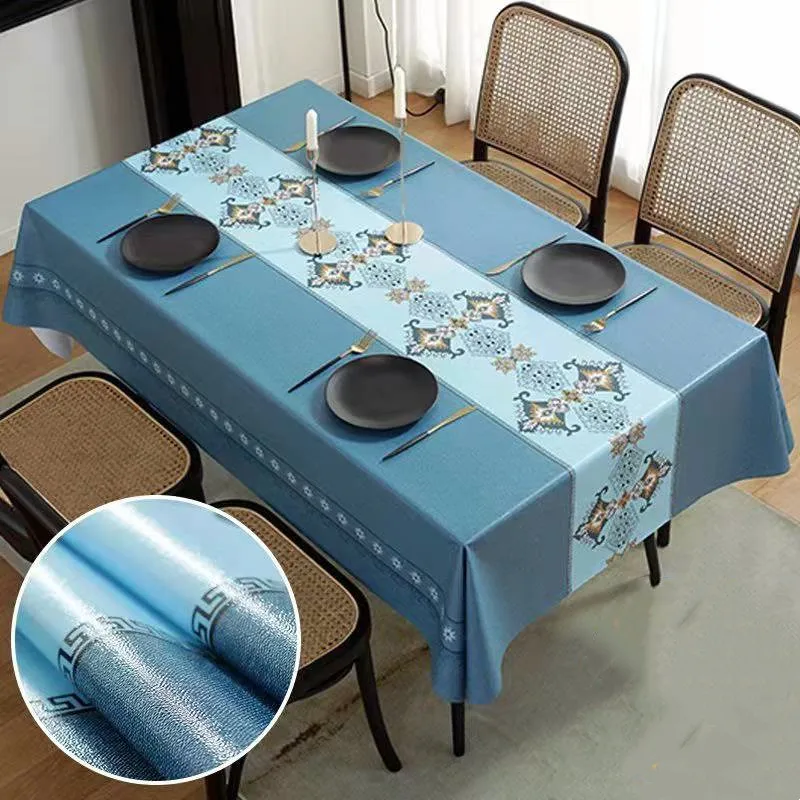 

Rectangular Table Tablecloth PVC Printed Waterproof Oilproof Anti Scald Wash Free Scratch Resistant Decorative Dust Cover