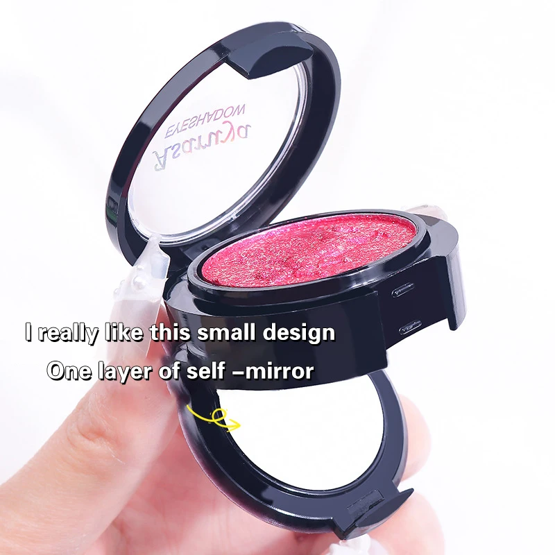 Черно-белые блестящие тени для век с кисточкой и зеркалом 9 цветов