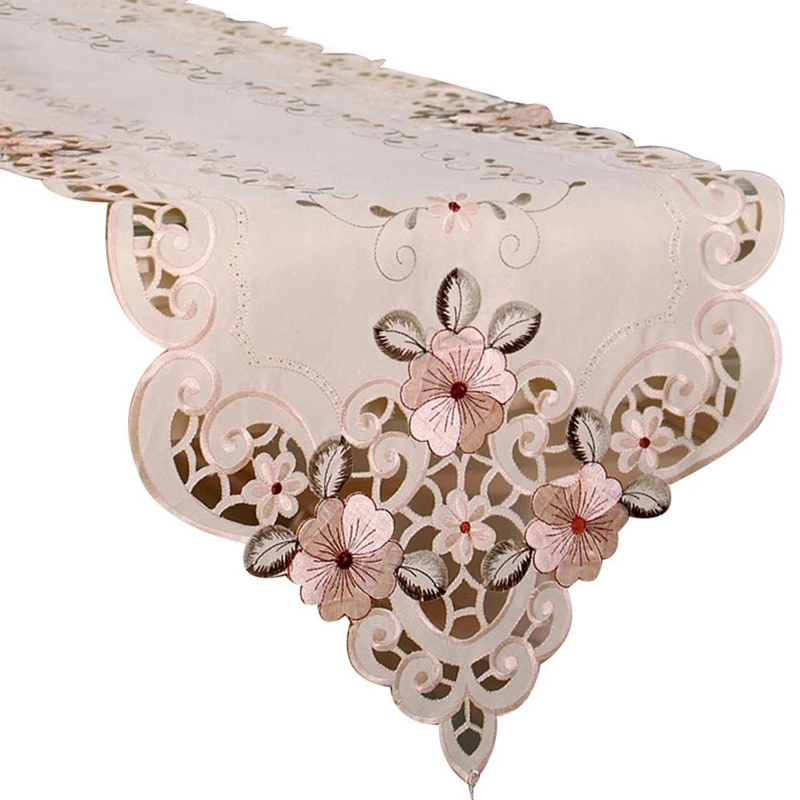 

Hot European Classical Embroidered Table Spreader Home Furnishing Fabric Placemat Rectangular Table Towel