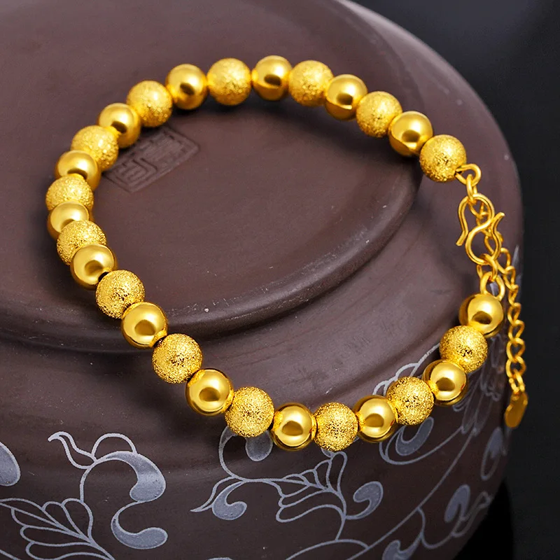 

LUOMISS New High Quality Gold Jewelry Fashion Gold-plated Double-layer Transfer Bead Bracelet For Women Upscale Bracelet