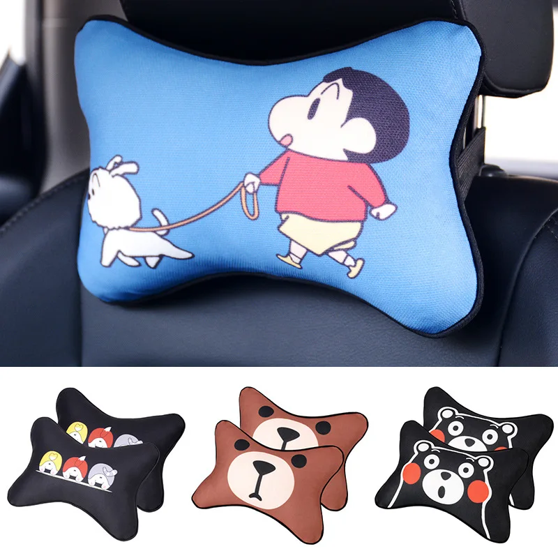 

Подушка для шеи на подголовник автомобиля kawaii, Всесезонная универсальная мультяшная Милая подушка для интерьера сиденья, летняя дышащая Автомобильная подушка