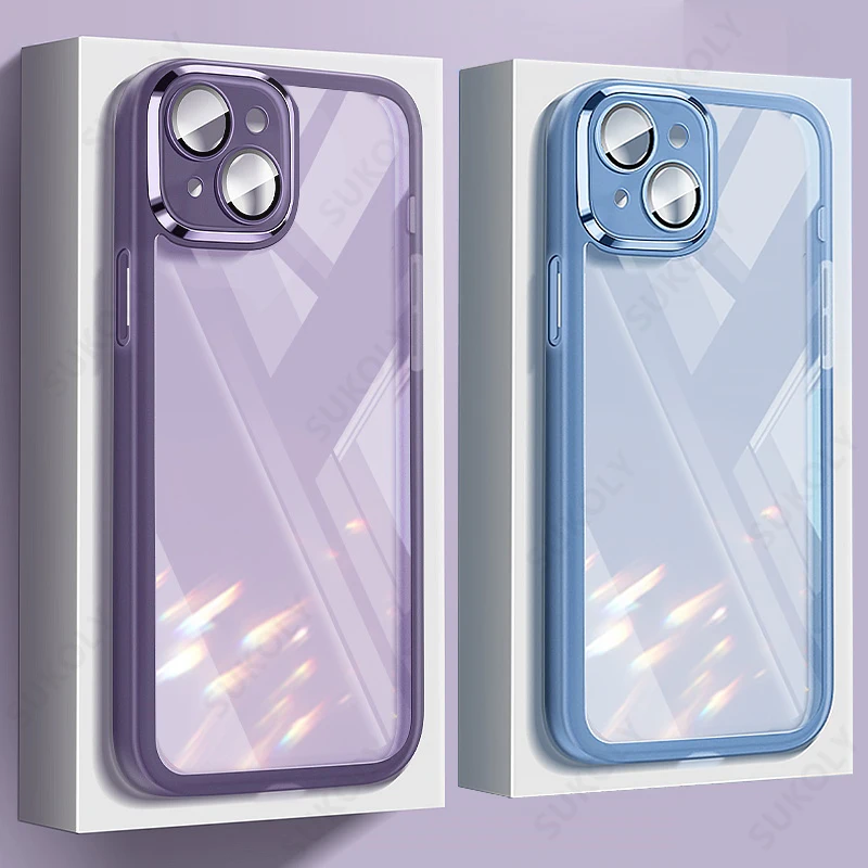 Противоударный тонкий мягкий силиконовый прозрачный чехол для iPhone 14 Pro 13 12 Pro Max 11 Защита объектива камеры тонкий прозрачный чехол для телефона
