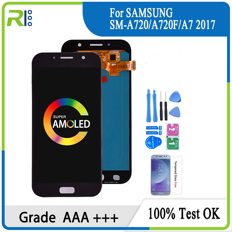 

Original 5.7 '' Display For Samsung Galaxy A7 2017 LCD A720M A720Y A720F A720 Touch Screen Digitizer Assembly Replacement Parts