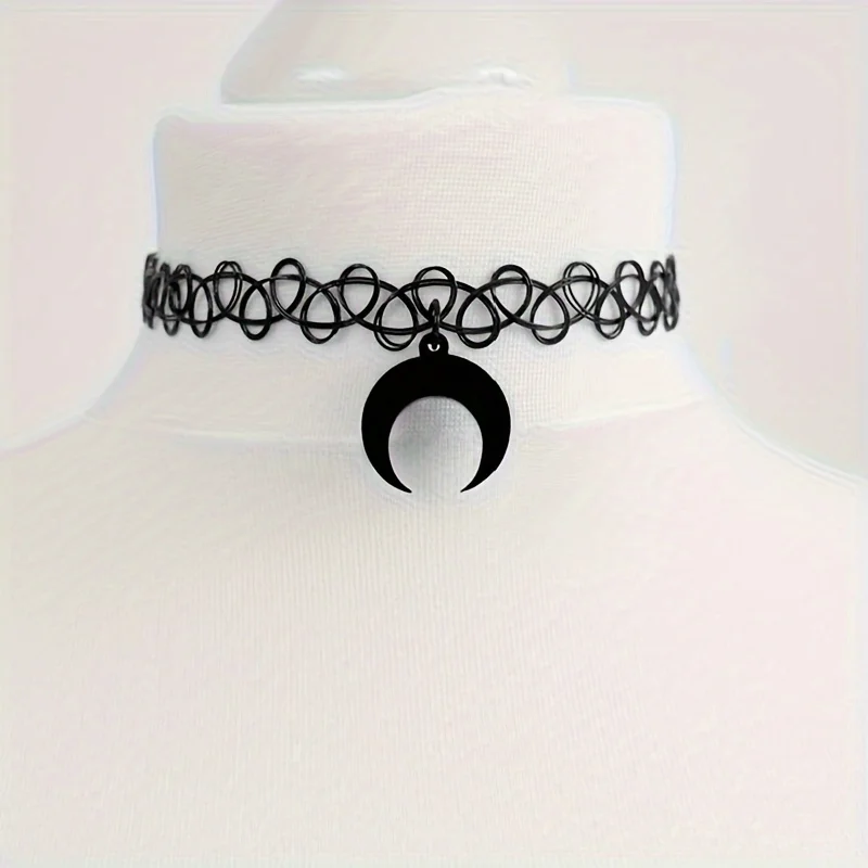 Модное Кольцо В Готическом Стиле Панк С Лунной Звездой Эластичное Ожерелье
