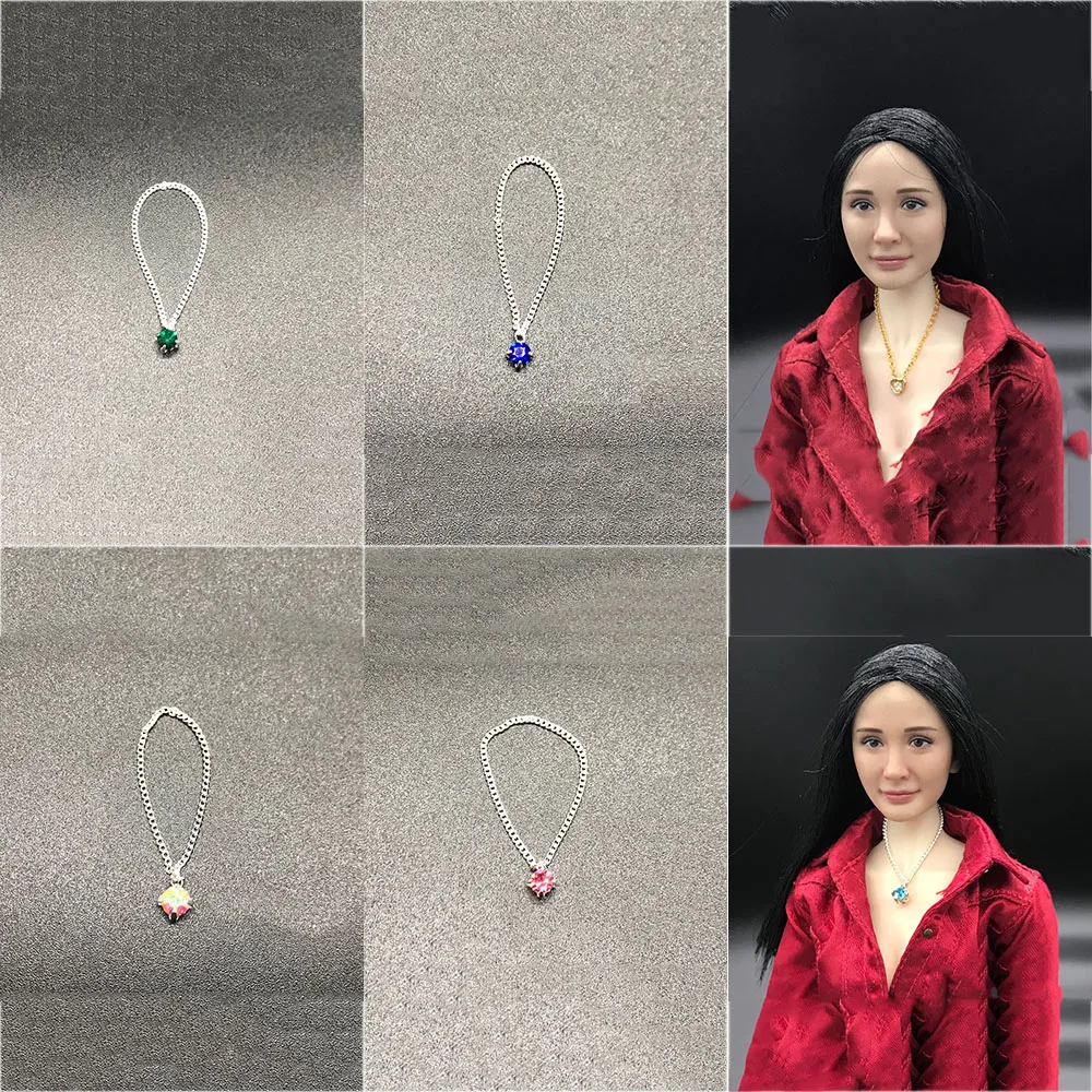 

1/6 Scale Figure Accessory Necklace Women Fashion Diamond Necklace Female Metal Jewelry for 12" Action Figure Body Accessory