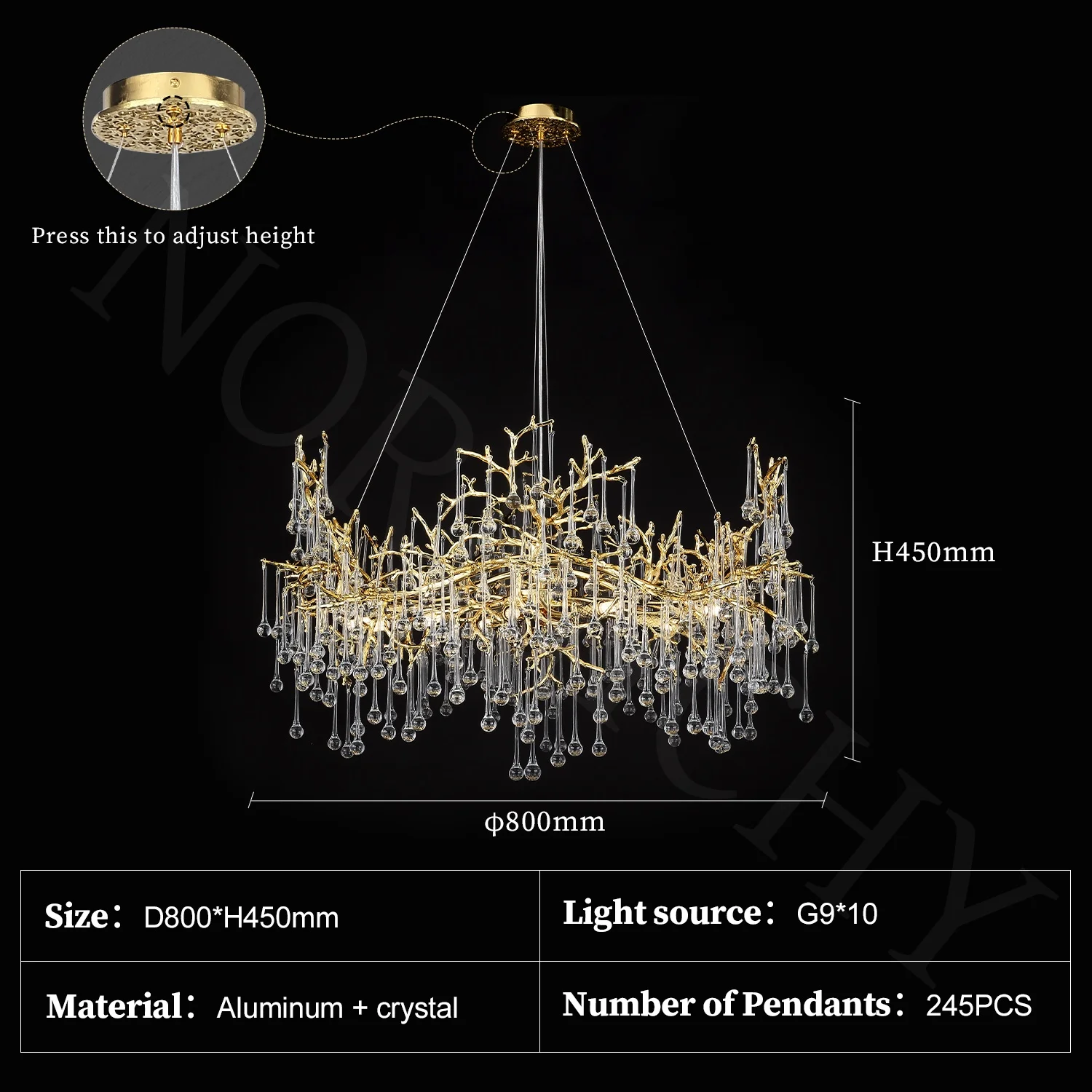 

Золотая хрустальная люстра NORMICHY