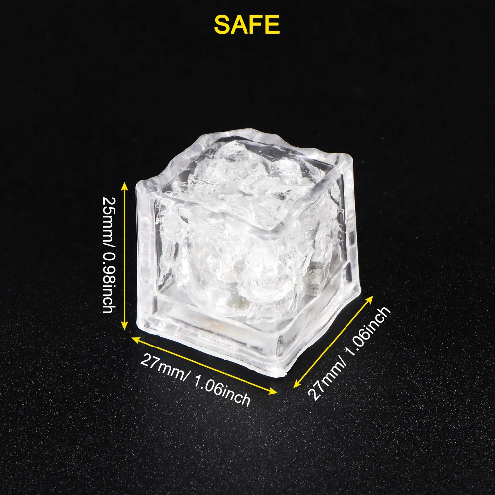 6 шт. светящиеся неоновые кубики льда со светодиодной подсветильник кой | Дом и