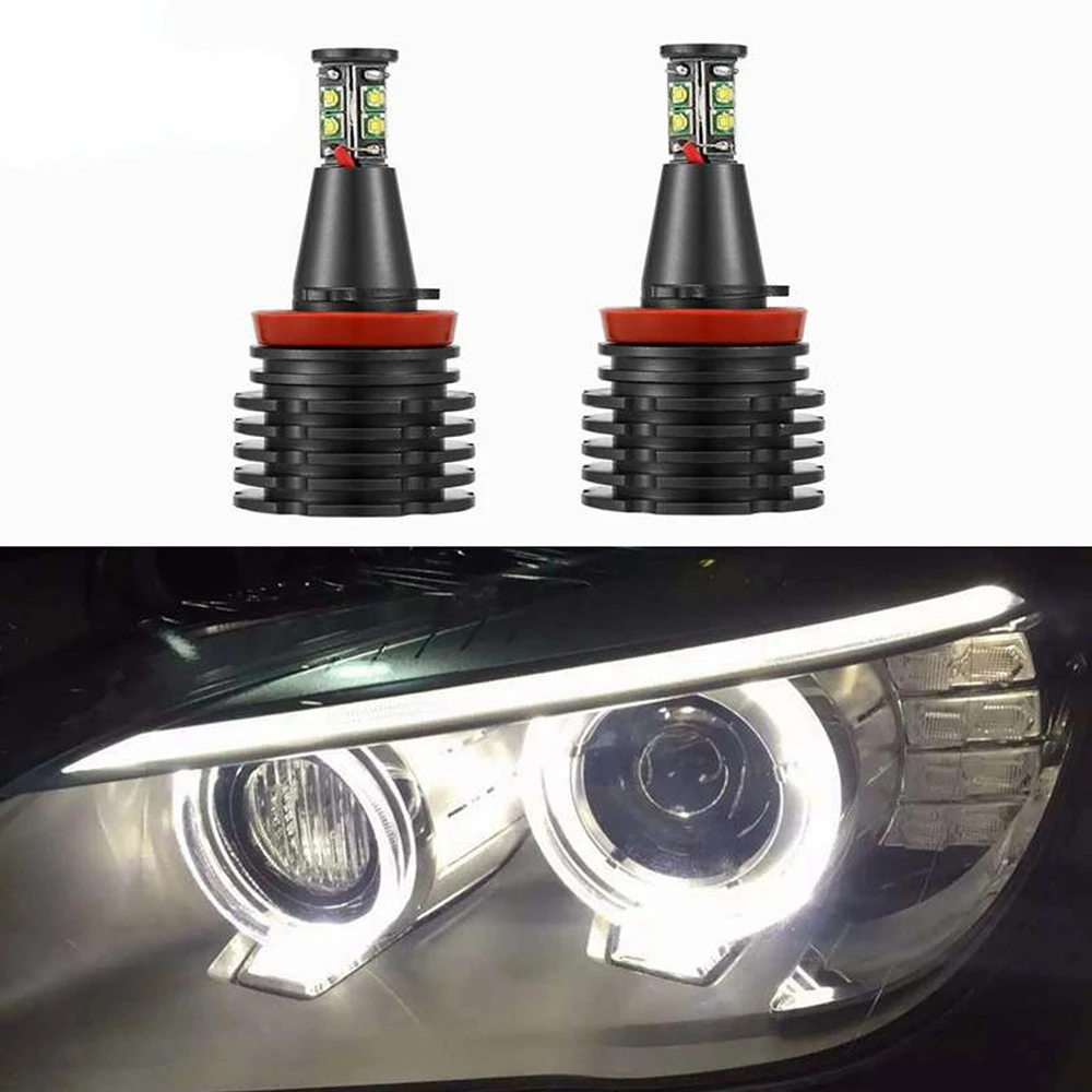 Светодиодные лампы H8 без ошибок, 120 Вт, лм, для CREE Chips Angel Eye, габаритные огни для BMW E90, E92, E82, E70, X5, E71, X6, противотуманные фасветильник для автомобиля s