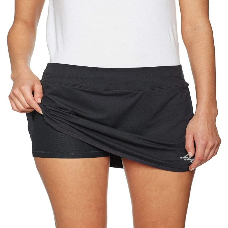 Women's Active Athletic Lightweight Skirt With Pockets Quick Dry Pencil Skirts With Shorts Inner For Running Tennis Golf Workout