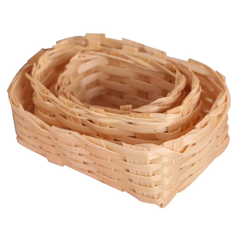 

3Pcs Home Decor Crafts Miniature Basket Storage Basket Micro-scene Baskets Tiny Basket Miniatures For Crafts for Decor Kids