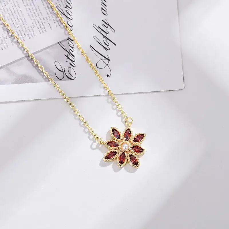 Женское Ожерелье из граната с жемчужным элементом подвеска драгоценных камней