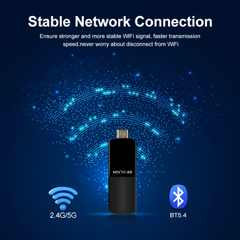 ТВ-приставка MX10 K9 plus Smart Android TV Box с Bluetooth 5.4, беспроводным голосовым пультом, Android 13, двухдиапазонным Wi-Fi, 2 ГБ ОЗУ, 16 ГБ ПЗУ, 4K, TV Stick (art.: 3920d2dd4f285) - 3920d2dd4f285