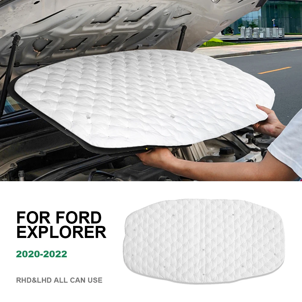 

Звукоизоляция, хлопковый капот двигателя автомобиля, теплоизоляция, звукоизоляционная накладка для Ford Explorer 2020 2021-2023, аксессуары