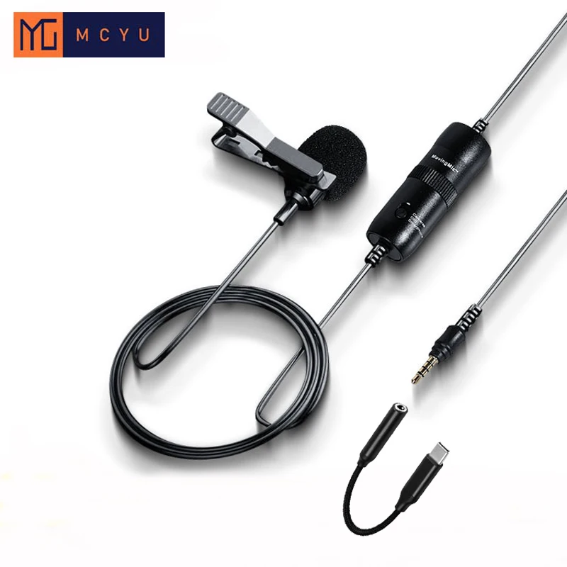 Петличный микрофон с шумоподавлением для смартфона компьютера ПК камеры