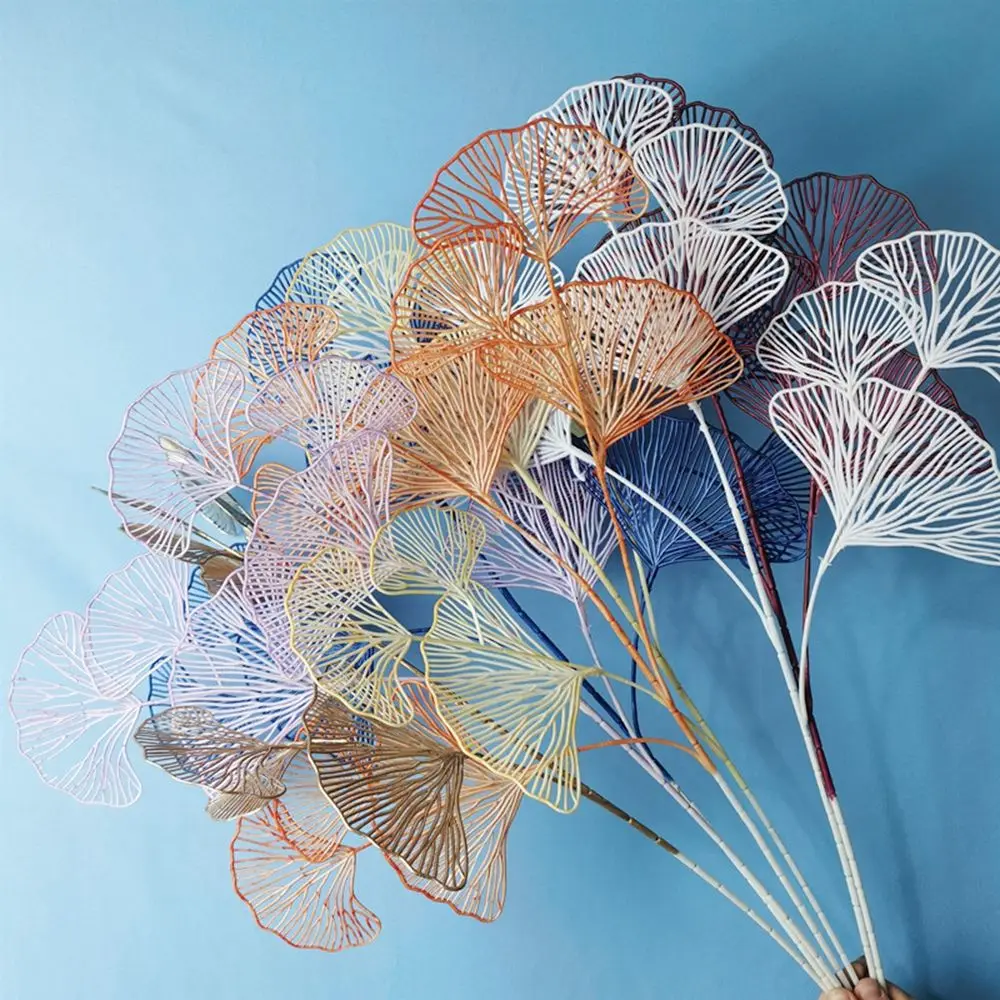 

Three-pronged Ginkgo Leaf Flower Branch Artificial Ginkgo Leaf Plants Flower Arrangement Shop Home Decoration Wedding Decor