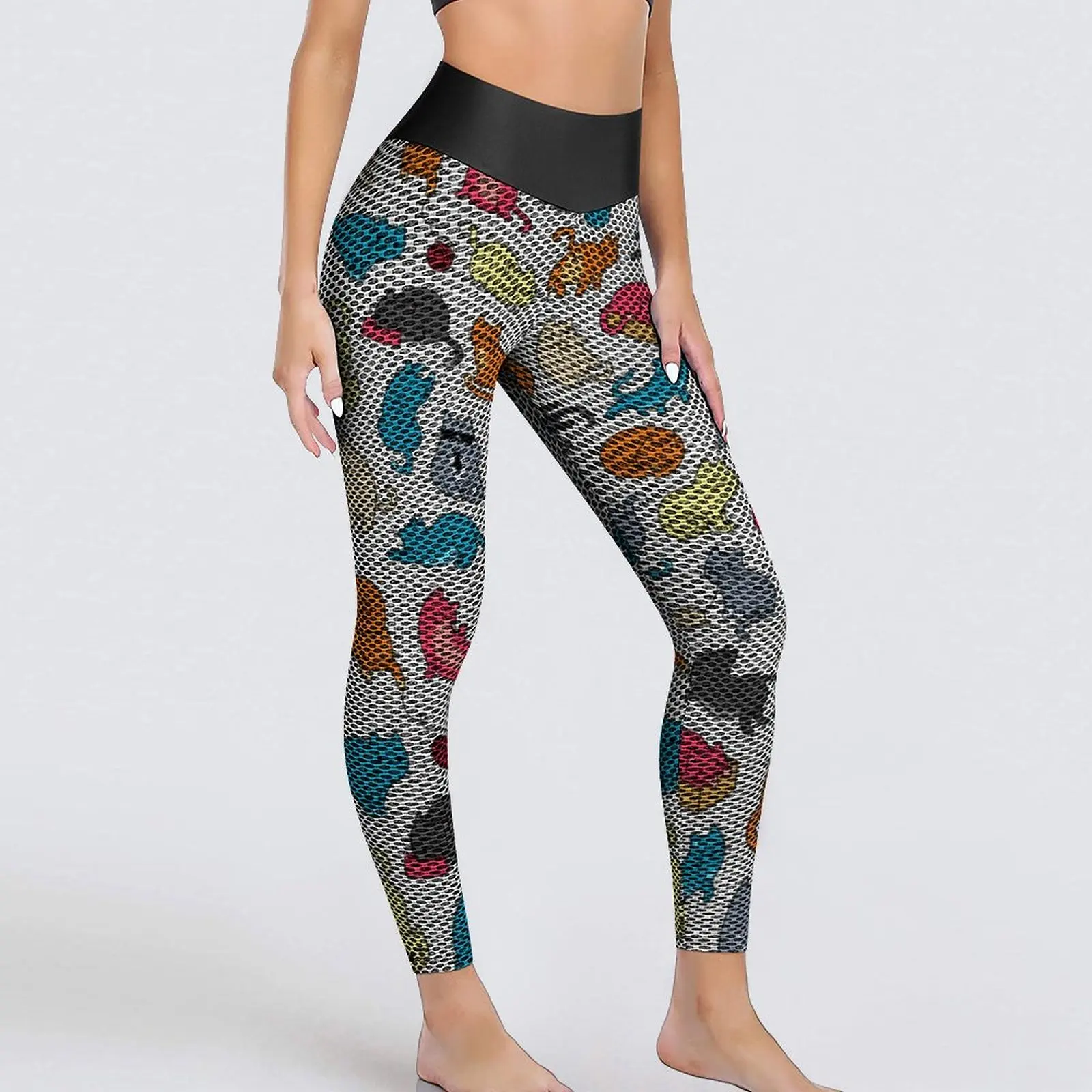 

Cartoon Meme Leggings Sexy Cute Doodle Cats Fitness Running Yoga Pants Push Up Quick-Dry Sport Legging Elegant Custom Leggins