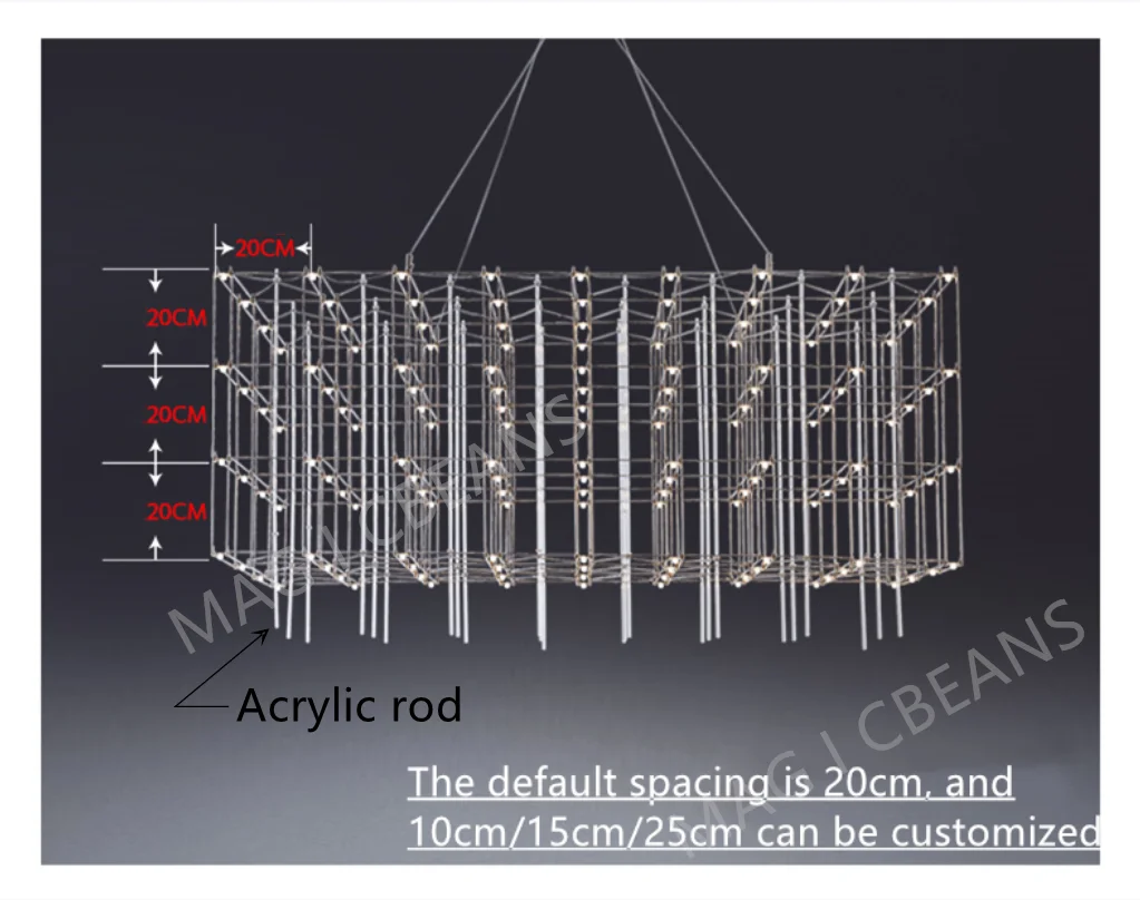 Продажа Кубические люстры в форме звездного неба, лампа для гостиной, ресторана, лобби отеля, бара, отдел продаж, песочный стол, индивидуальное освещ...