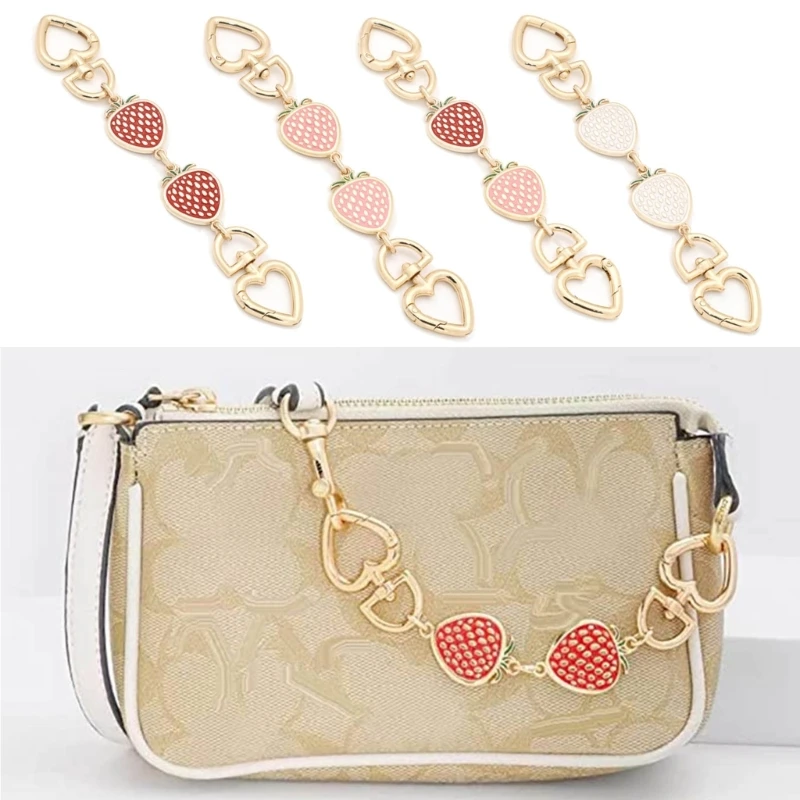 

Cute Strawberry Bag Extender Short Chain Purse Strap Extender Charm Replacement for Women Crossbody Bags Purse Shoulder