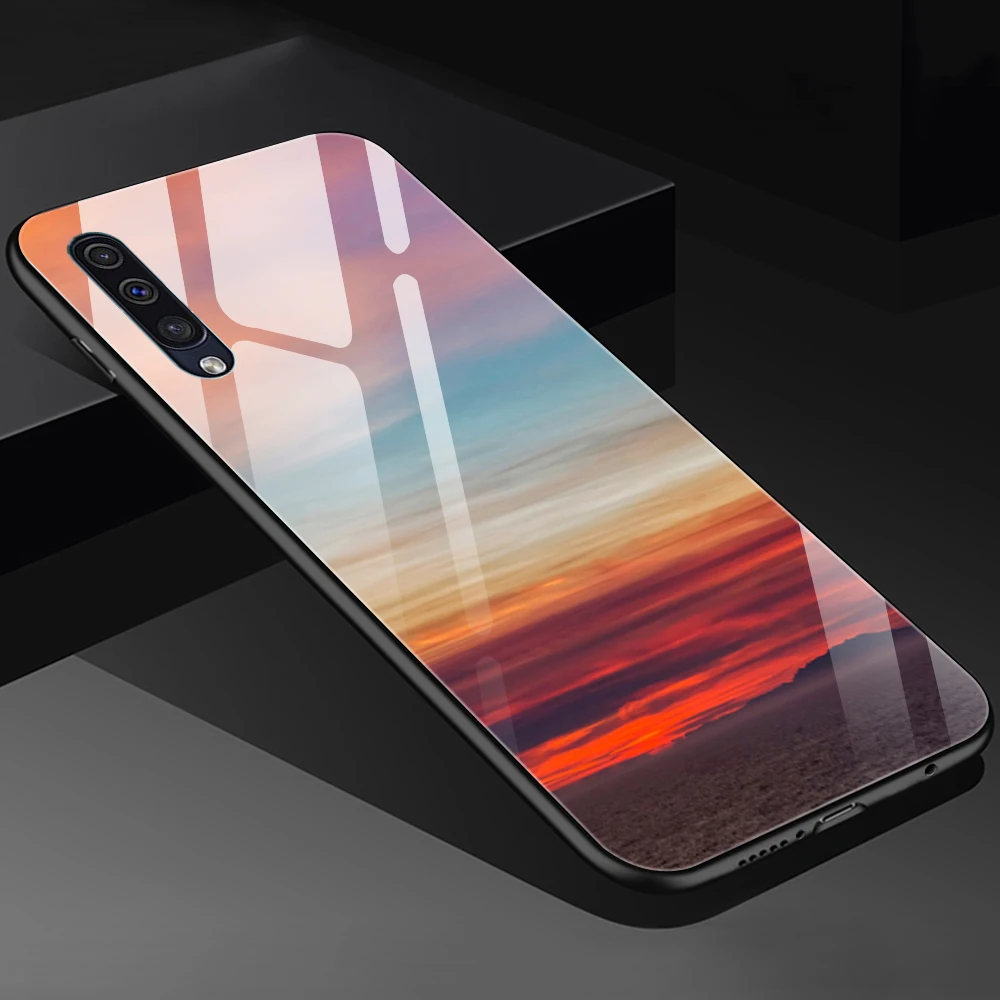 

beach Landscape Case for Samsung Galaxy S10 S21Ultra A12 A71 A20S A51 A52 S21 Plus S20FE A13 5G M40S Tempered Glass Bumper Cover