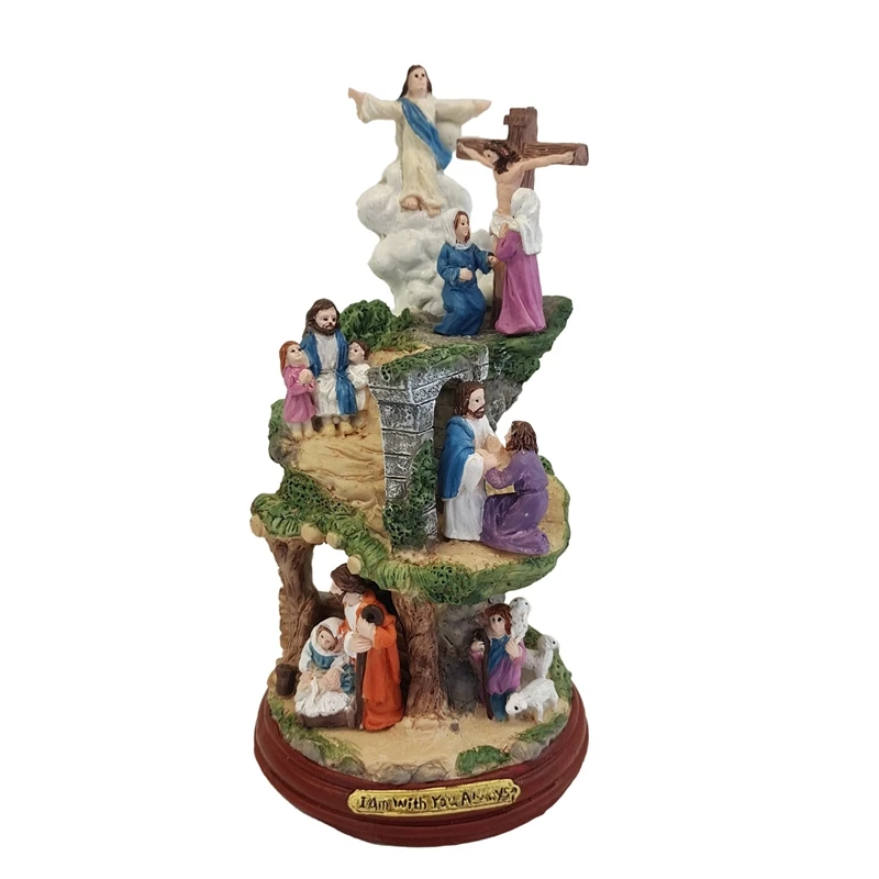 

Simulation Jesus Nativity Scene Cross Decorations Christ Sculpture Christ's Life Resin Desktop Study Ornament