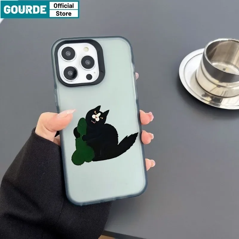 Прозрачный матовый чехол с забавным чехлом Странный кот для Iphone 15 14 12 13 11 Pro Max IP 7 8