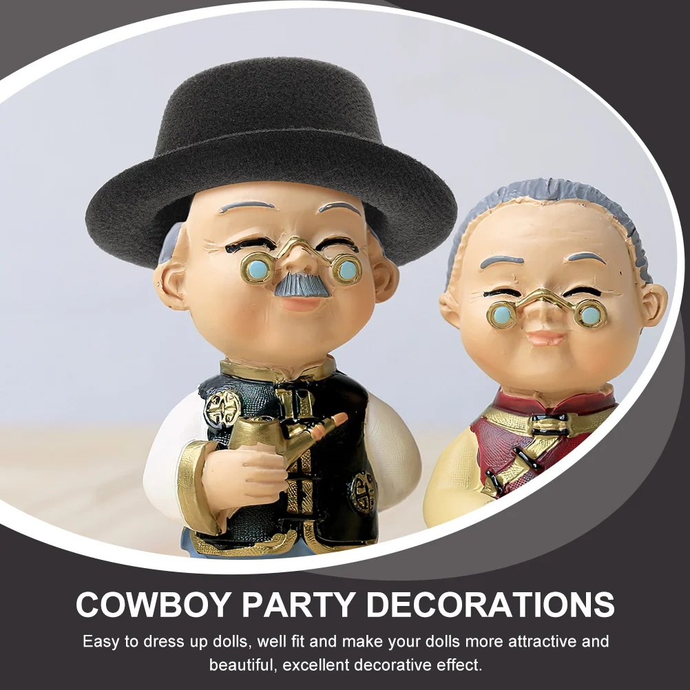 12 шт. ковбойские шляпы мини-ковбойские очаровательные миниатюрные сменные